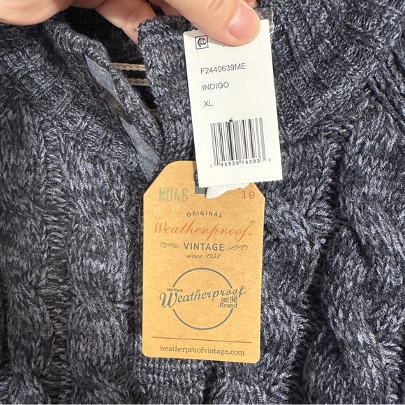 Weatherproof Vintage sweater, XL, NEW. Mock neck, chunky cable knit, fisherman - Picture 5 of 14
